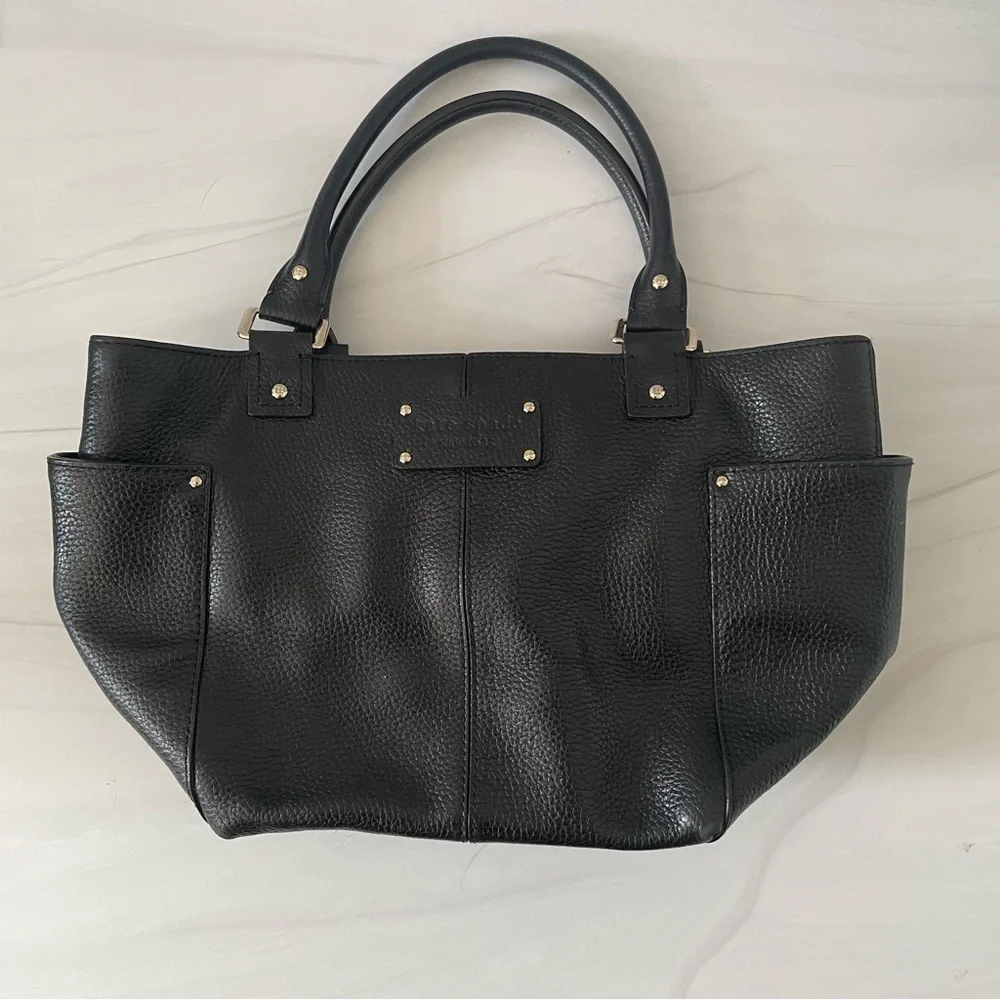 Kate Spade New York Black Pebbled Leather Tote Purse